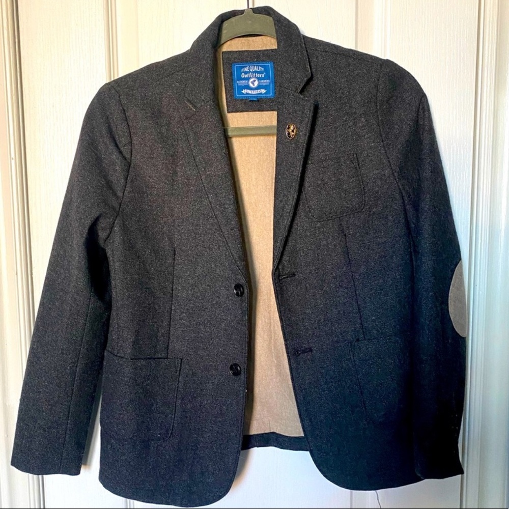 Vintage Blazer with Elbow Patches & Horse Pin